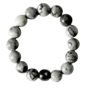 Map Stone Beaded Stretch Ring 4 mm